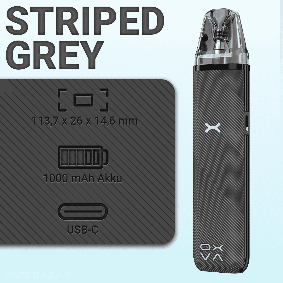 Oxva Xlim Go Striped Grey 2 | Vapebazar Oxva Xlim Go - Pod Kit - Striped Grey