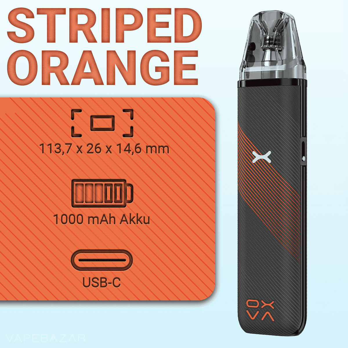 Oxva Xlim Go Striped Orange 2 | Vapebazar Oxva Xlim Go - Pod Kit - Striped Orange