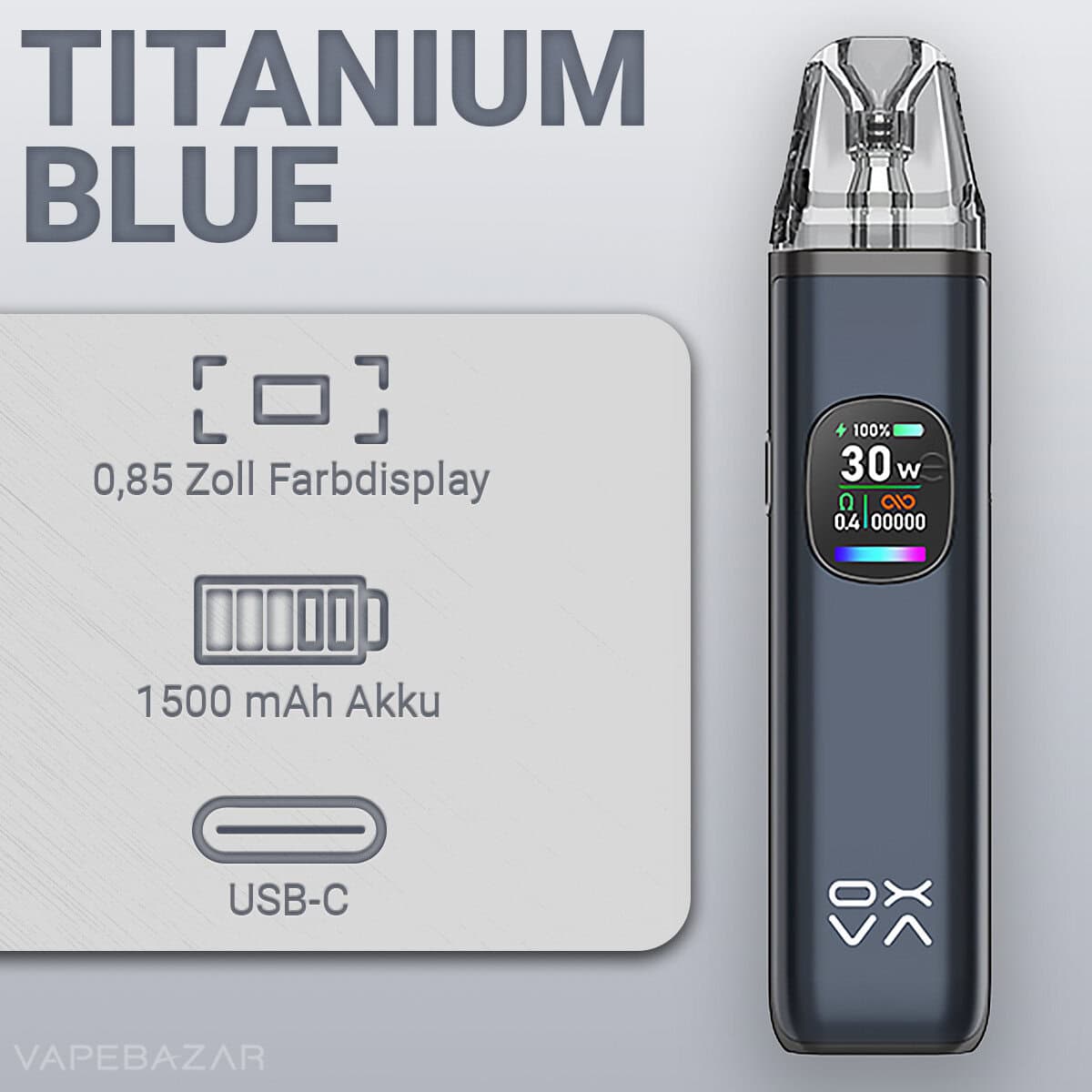 Oxva Xlim Pro 2 Titanium Blue 2 | Vapebazar Oxva Xlim Pro 2 Pod Kit - Black Carbon