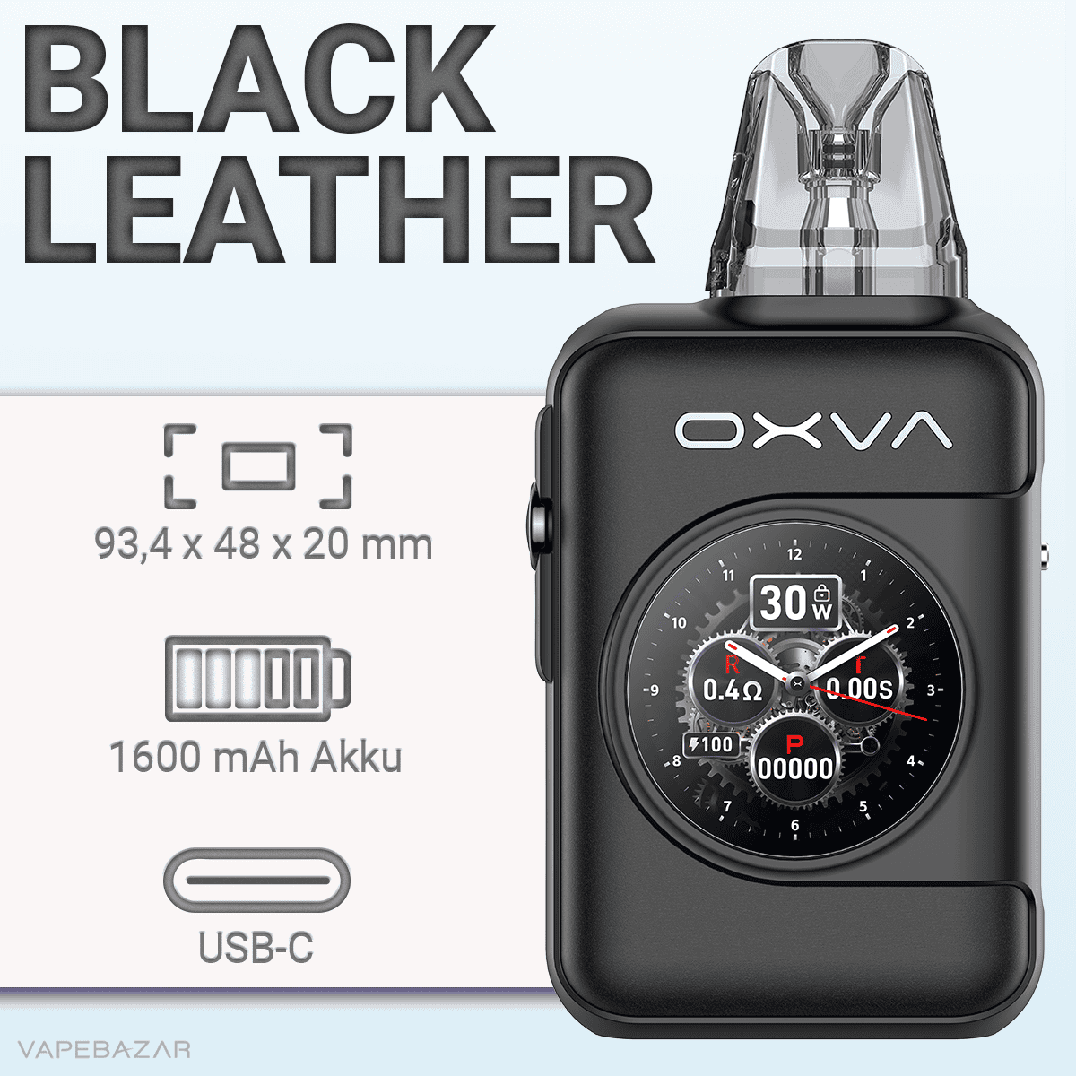 Oxva Xlim SQ Pro 2 Black Leather 2 | Vapebazar Oxva Xlim Sq Pro 2 - Pod Kit - Black Carbon