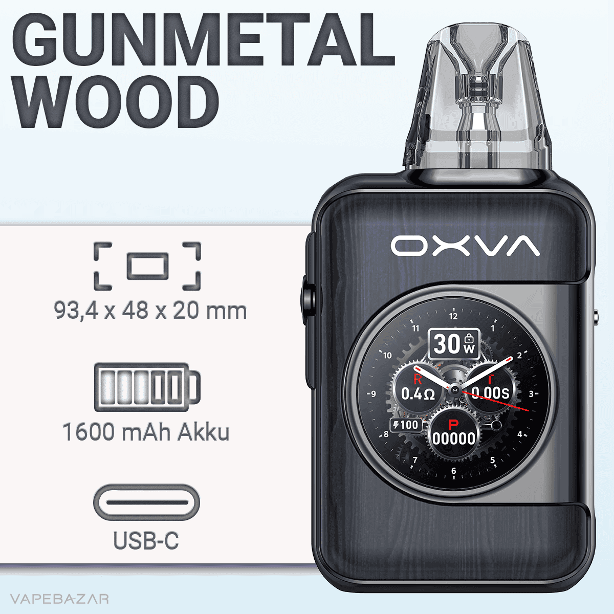 Oxva Xlim SQ Pro 2 Gunmetal Wood 2 | Vapebazar Oxva Xlim Sq Pro 2 - Pod Kit - Black Carbon
