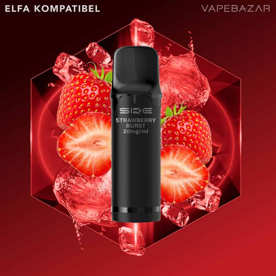 SKE Crystal Plus Pro 800 Prefilled Pods Strawberry Burst | Vapebazar Ske Crystal 800 Pro Pods - Strawberry Burst (2Er Pack)