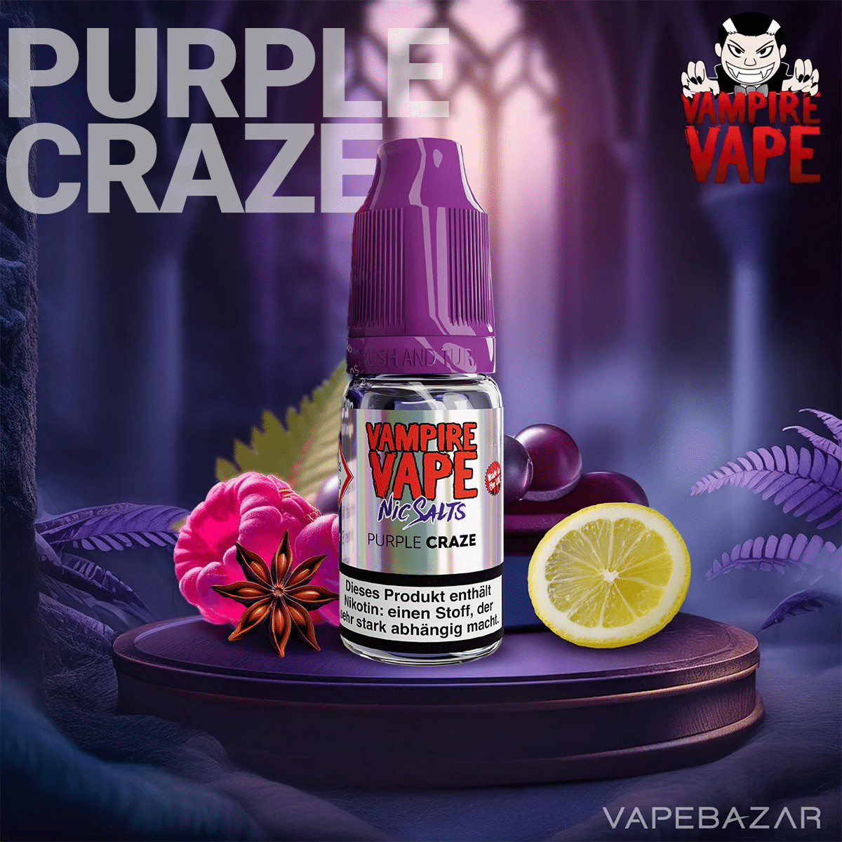 Vampire Vape Nic Salt Purple Craze | Vapebazar Vampire Vape Nic Salts Purple Craze