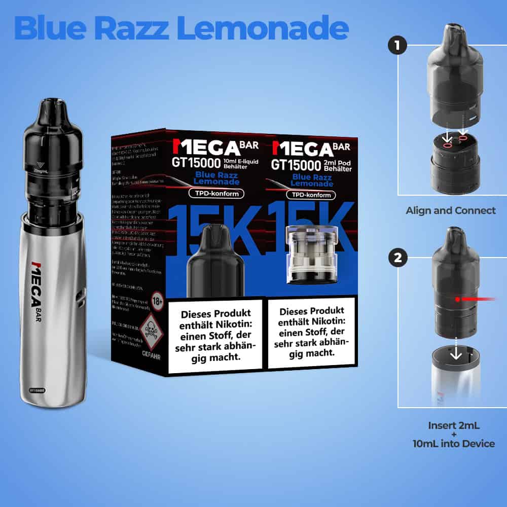 2 8 | Vapebazar Megabar Gt15000 Prefilled Pods - Strawberry Raspberry Cherry Ice (2+10Ml)
