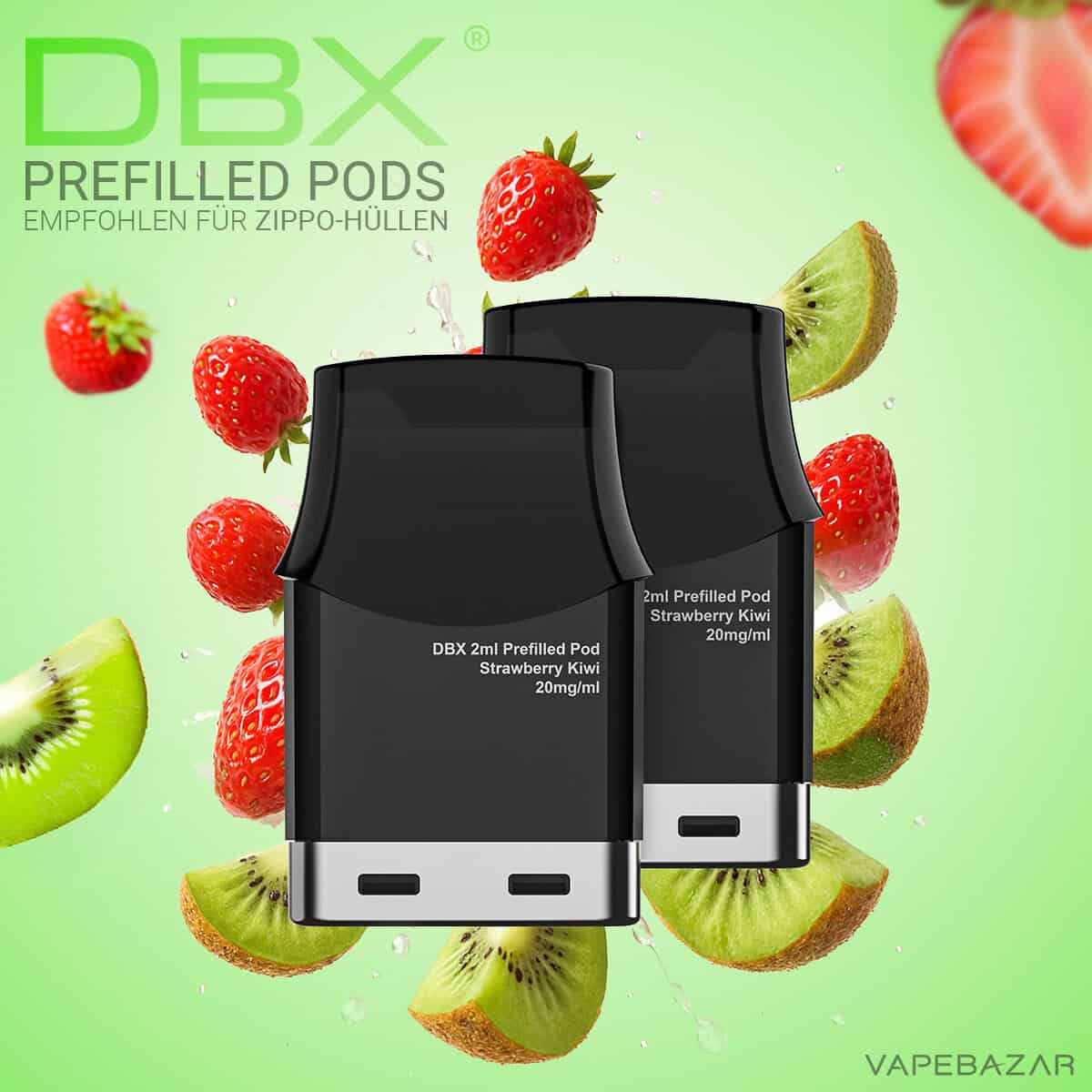 DBX Prefilled Pods Strawberry Kiwi 1 | Vapebazar Dbx Prefilled Pods - Strawberry Kiwi