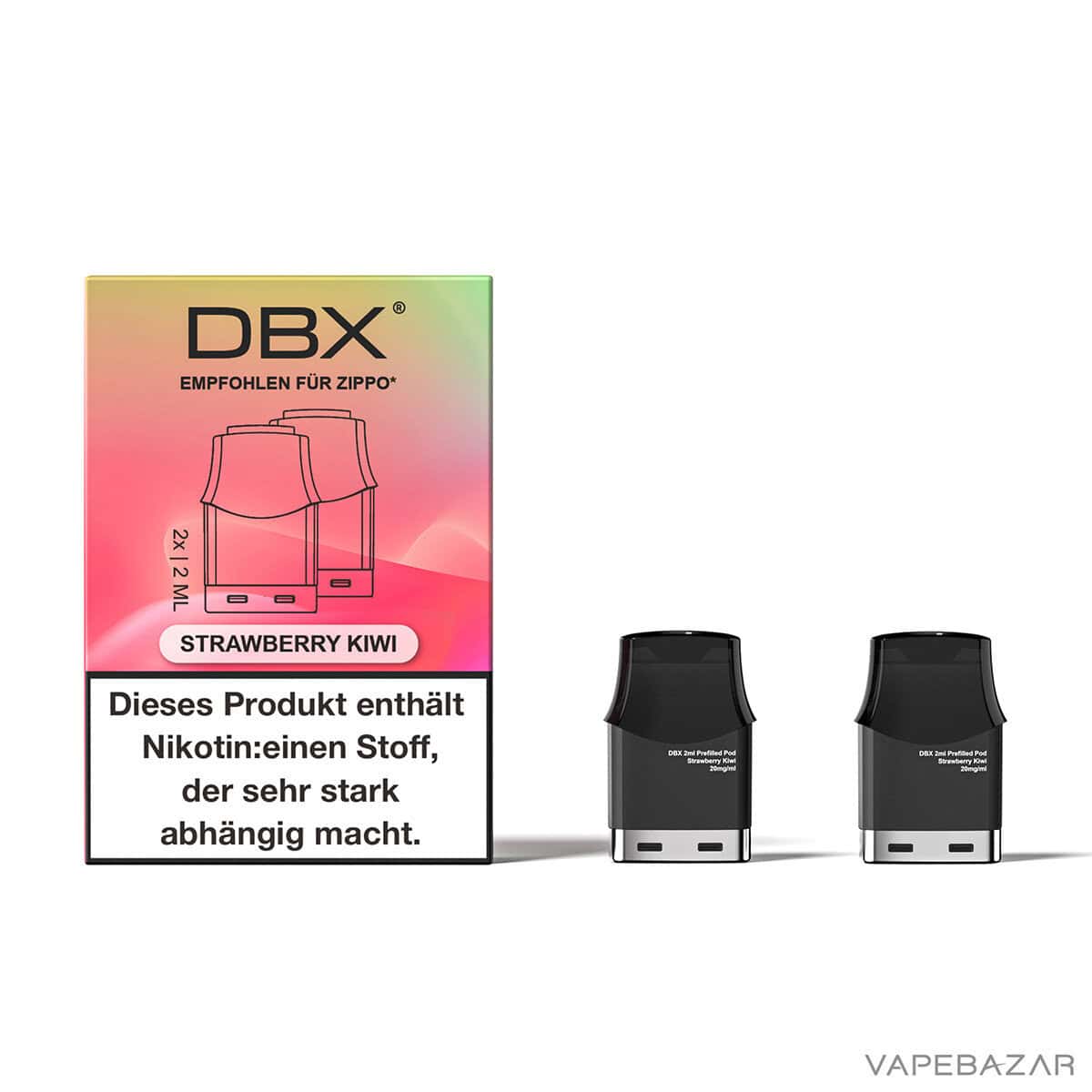 DBX Prefilled Pods Strawberry Kiwi | Vapebazar Dbx Batteriefachgerät By Bugatti - Kompatibel Mit Zippo Hüllen
