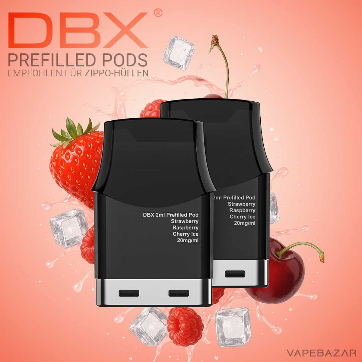 DBX Prefilled Pods Strawberry Raspberry Cherry Ice | Vapebazar Dbx Prefilled Pods - Strawberry Raspberry Cherry Ice
