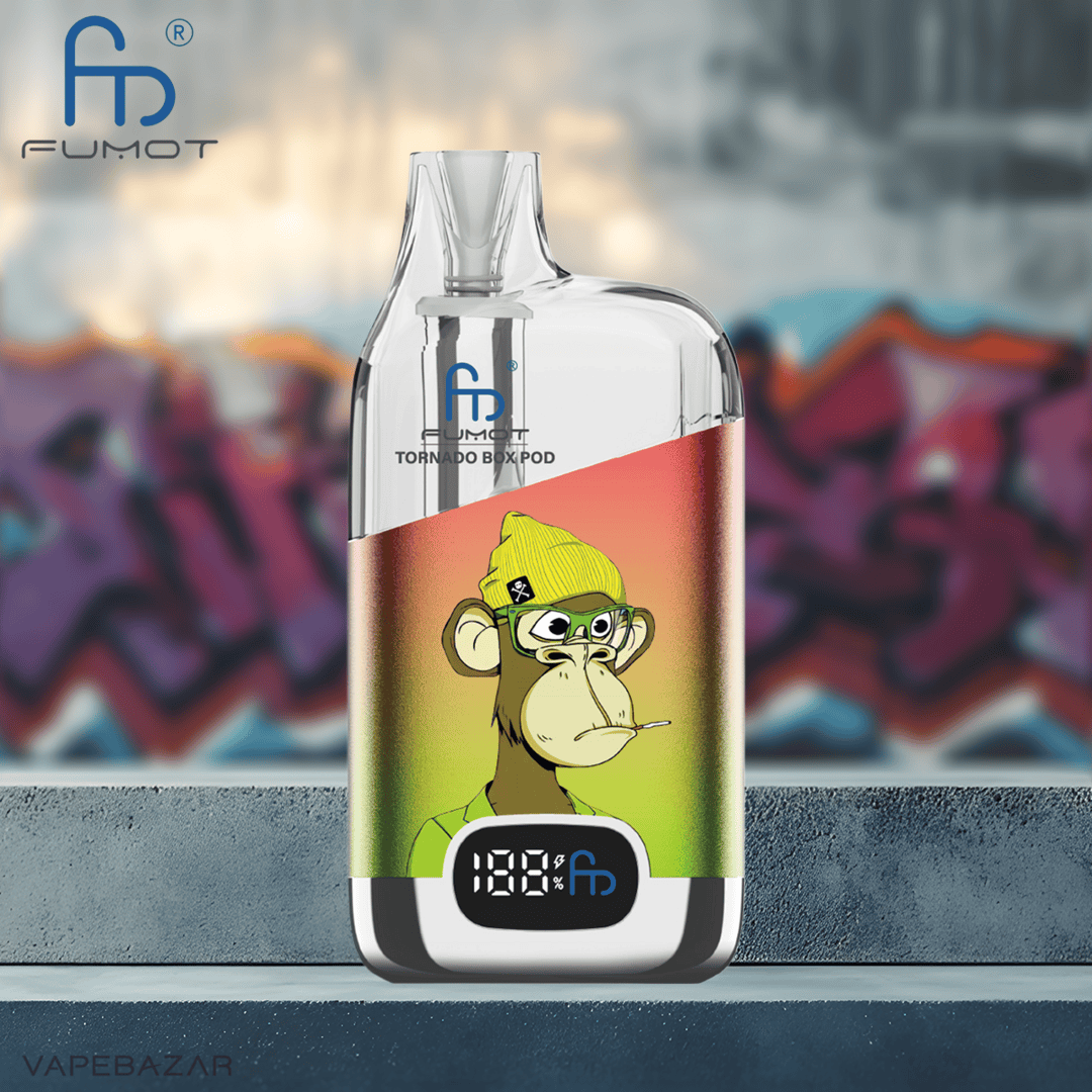 RandM Tornado Box Pod 1200 Green Red | Vapebazar Randm Tornado Box Pod 1200 - Green Red