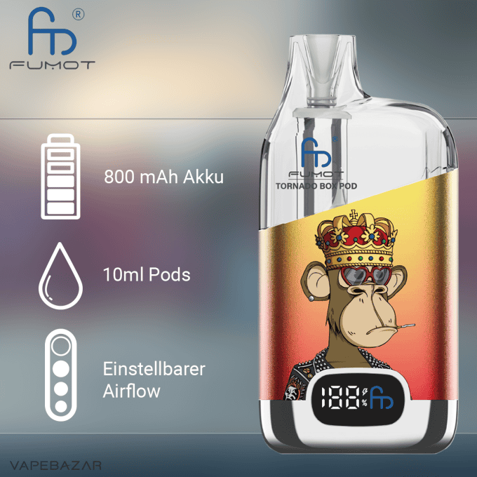 RandM Tornado Box Pod 12000 Yellow Red | Vapebazar