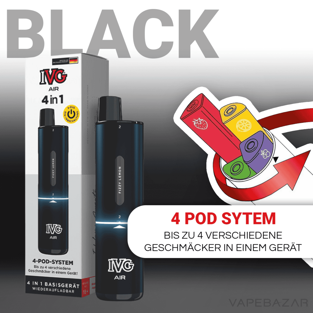 Black2 | Vapebazar Ivg Air 4 In 1 Pod Kit - Black