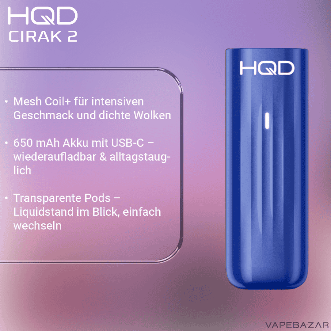 HQD Cirak 2 Blue 2 | Vapebazar Hqd Cirak 2 - Purple
