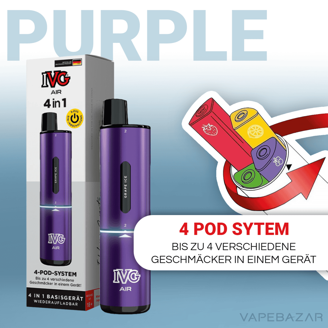 Purple2 | Vapebazar Ivg Air 4 In 1 Pod Kit - Black