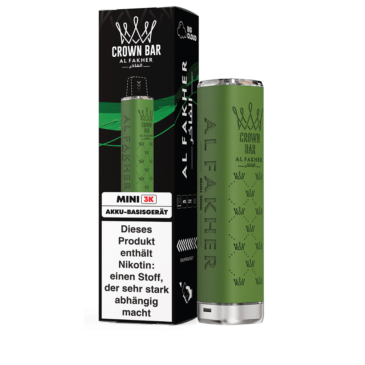 AF MINI 3K BATTERY CASE MOCKUP1 Page 05 1 | Vapebazar Al Fakher 3K Mini Akku - Green