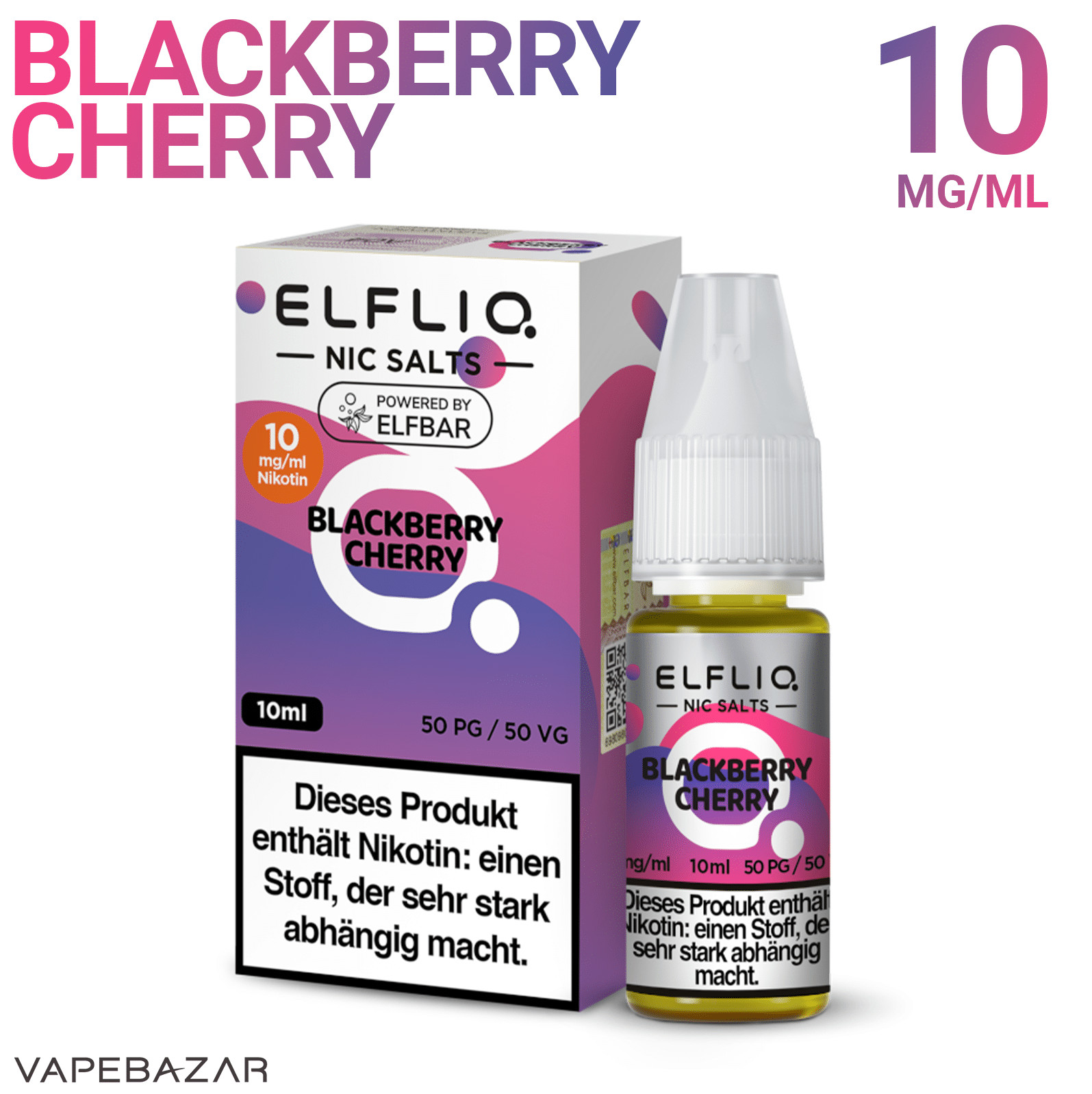 Elfliq Nic Salts Blackberry Cherry 10mg 2 | Vapebazar Elfliq Nikotinsalz Liquid – Blackberry Cherry 20Mg/Ml Nikotin