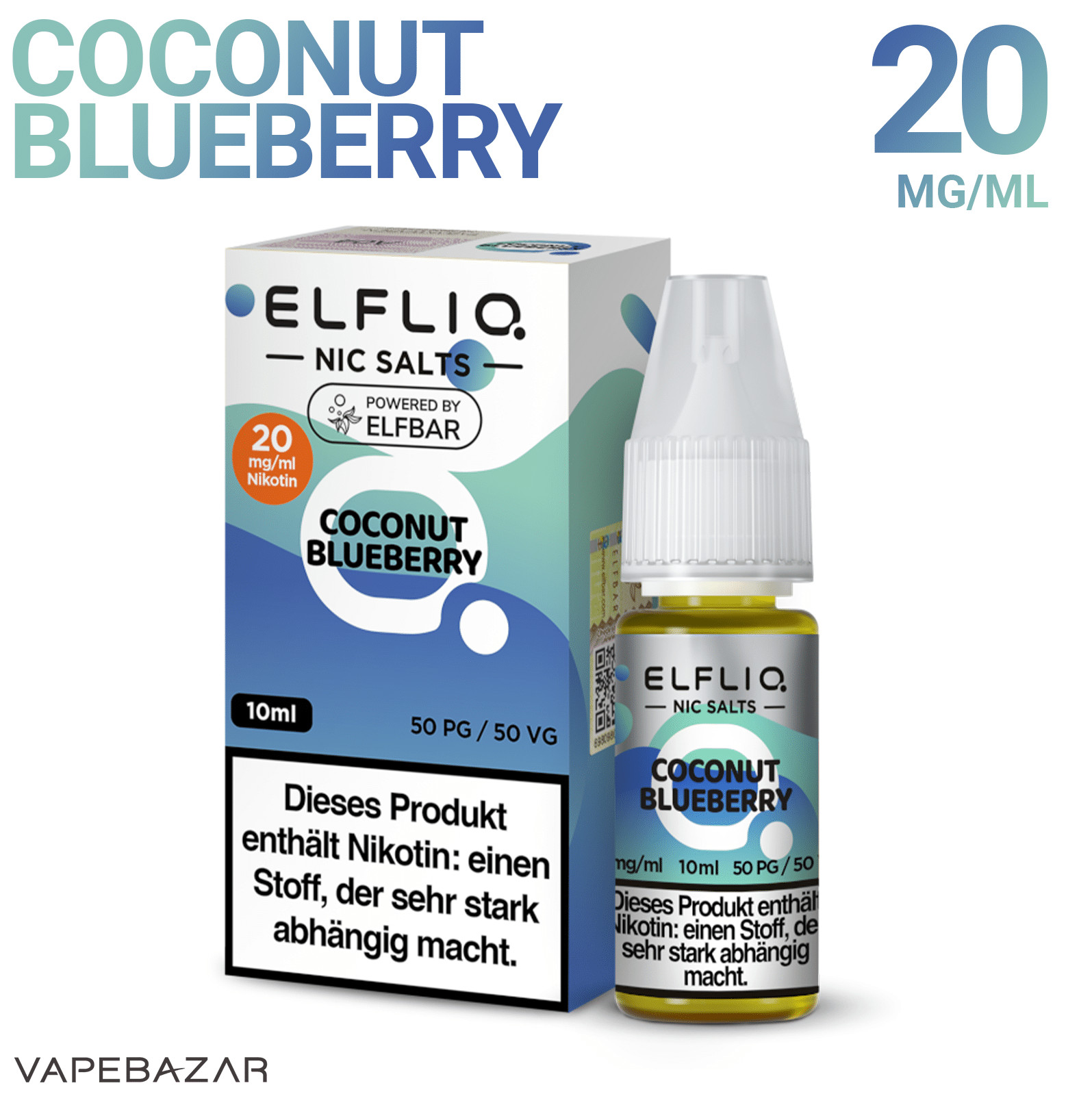 Elfliq Nic Salts Coconut Blueberry 20mg 2 | Vapebazar Elfliq Nikotinsalz Liquid – Frozen Berries 20Mg/Ml Nikotin