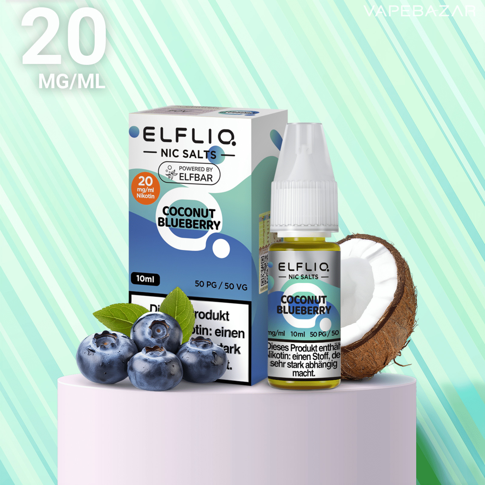 Elfliq Nic Salts Coconut Blueberry 20mg | Vapebazar Elfliq Nic Salts Coconut Blueberry 20Mg