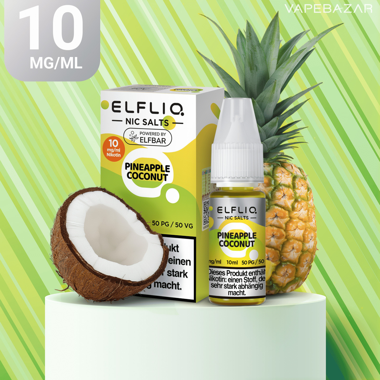 Elfliq Nic Salts Pineapple Cococnut 10mg | Vapebazar Elfliq Nic Salts Pineapple Cococnut 10Mg
