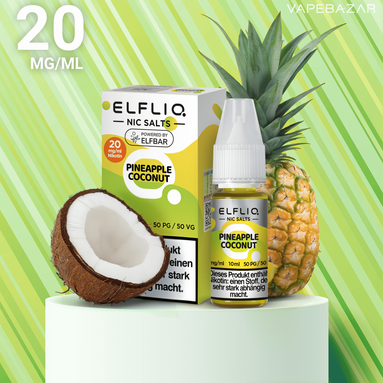 Elfliq Nic Salts Pineapple Cococnut 20mg | Vapebazar Elfliq Nic Salts Pineapple Cococnut 20Mg