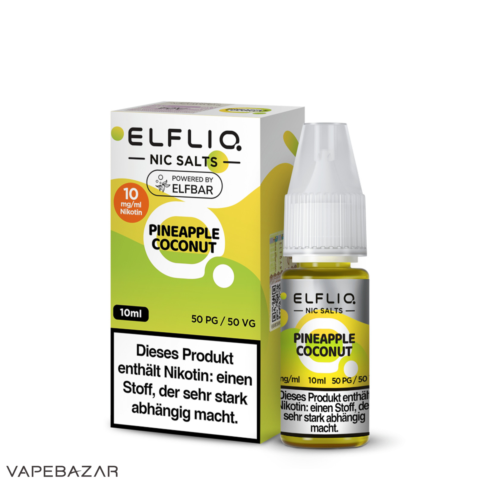 Elfliq Nic Salts Pineapple Coconut 10mg 3 Kopie | Vapebazar Elfliq Nikotinsalz Liquid – Pineapple Coconut 10Mg/Ml Nikotin