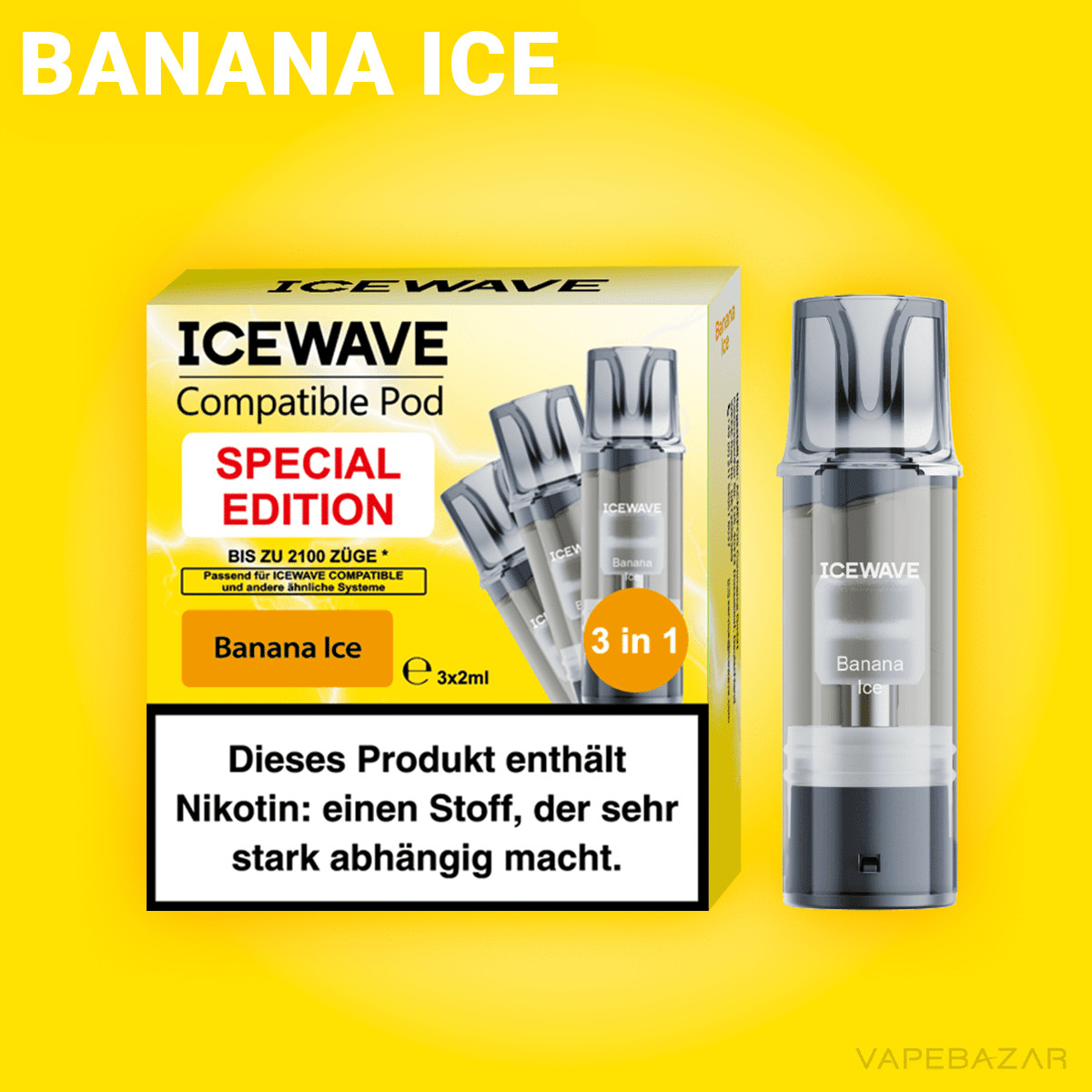 Icewave Pod Banana Ice 2 | Vapebazar Icewave Pod - Banana Ice 2