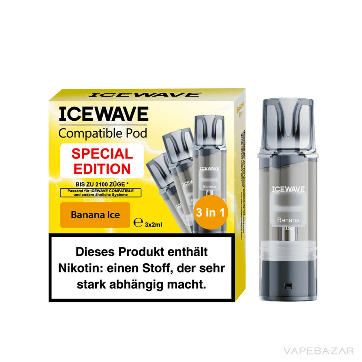 Icewave Pod Banana Ice 3 | Vapebazar Icewave Pod - Watermelon Ice - 3Er Pack