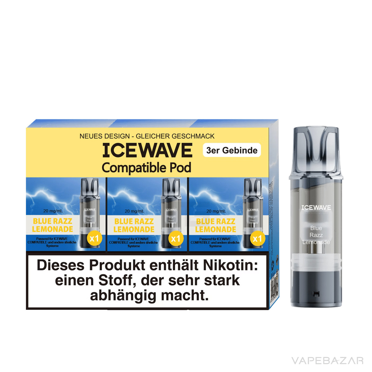 Icewave Pod Blue Razz Lemonade 3 | Vapebazar Icewave Pod - Lemon Lime - 3Er Pack