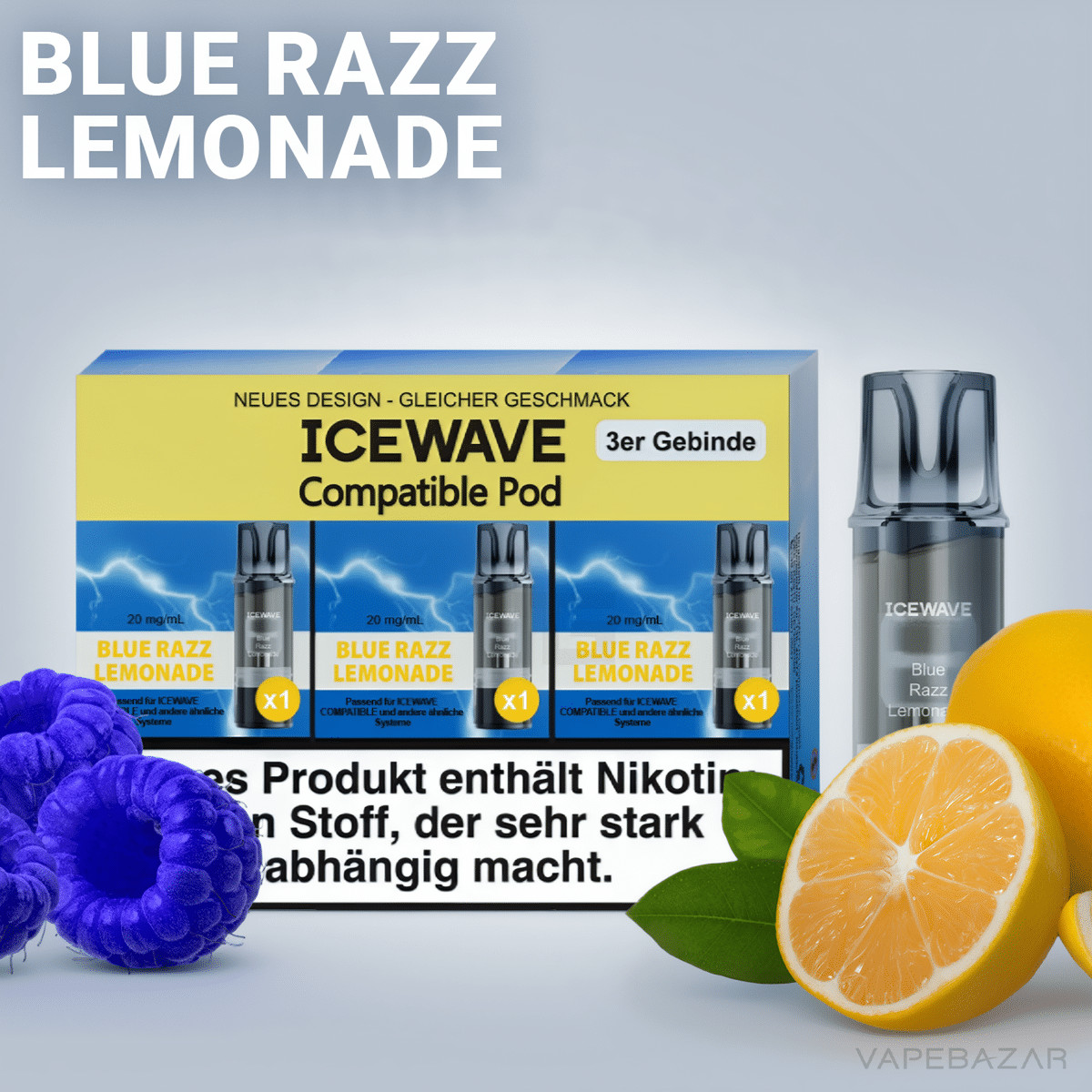 Icewave Pod Blue Razz Lemonade | Vapebazar Icewave Pod - Blue Razz Lemonade