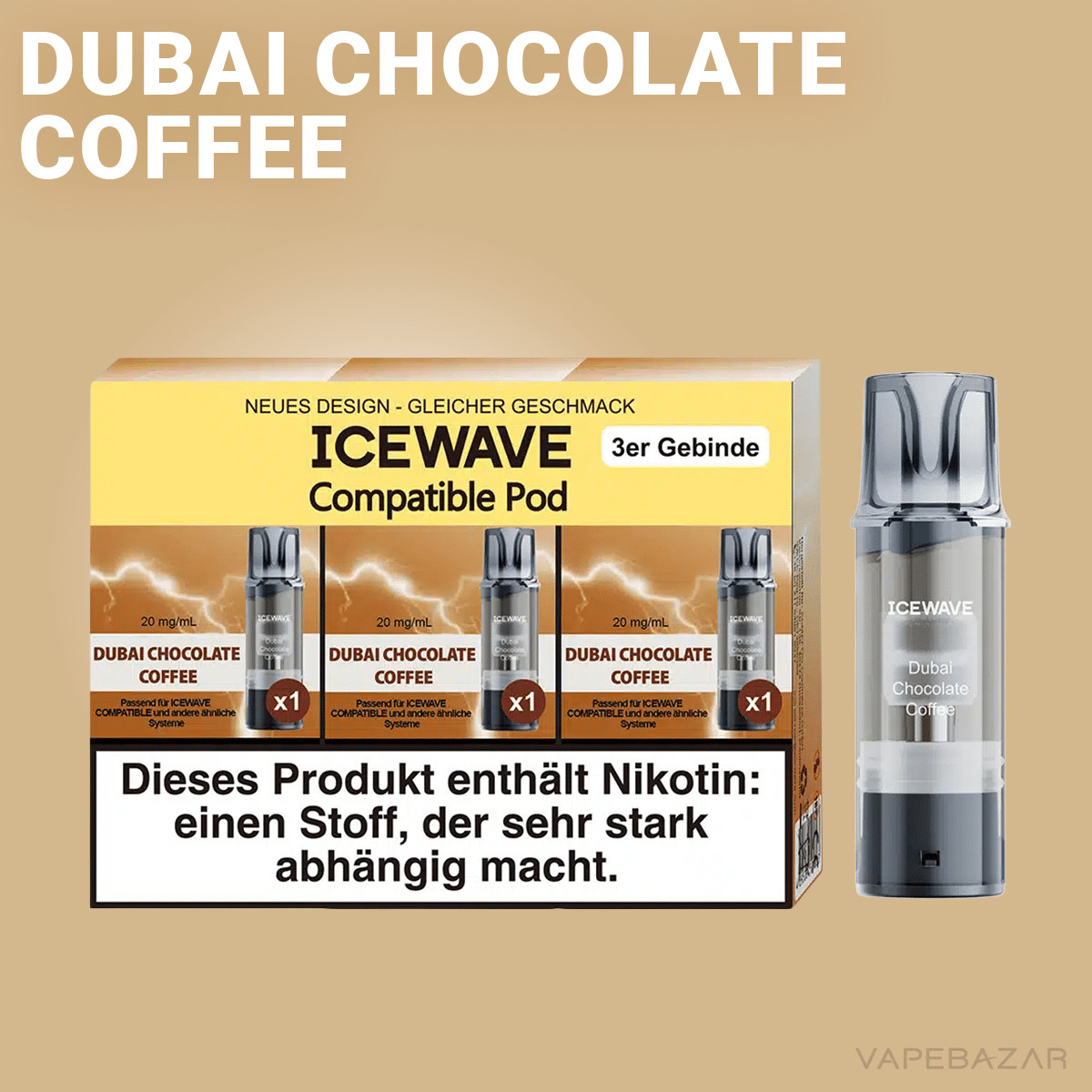 Icewave Pod Dubai Chocolate Coffee 2 | Vapebazar Icewave Pod - Lemon Lime - 3Er Pack