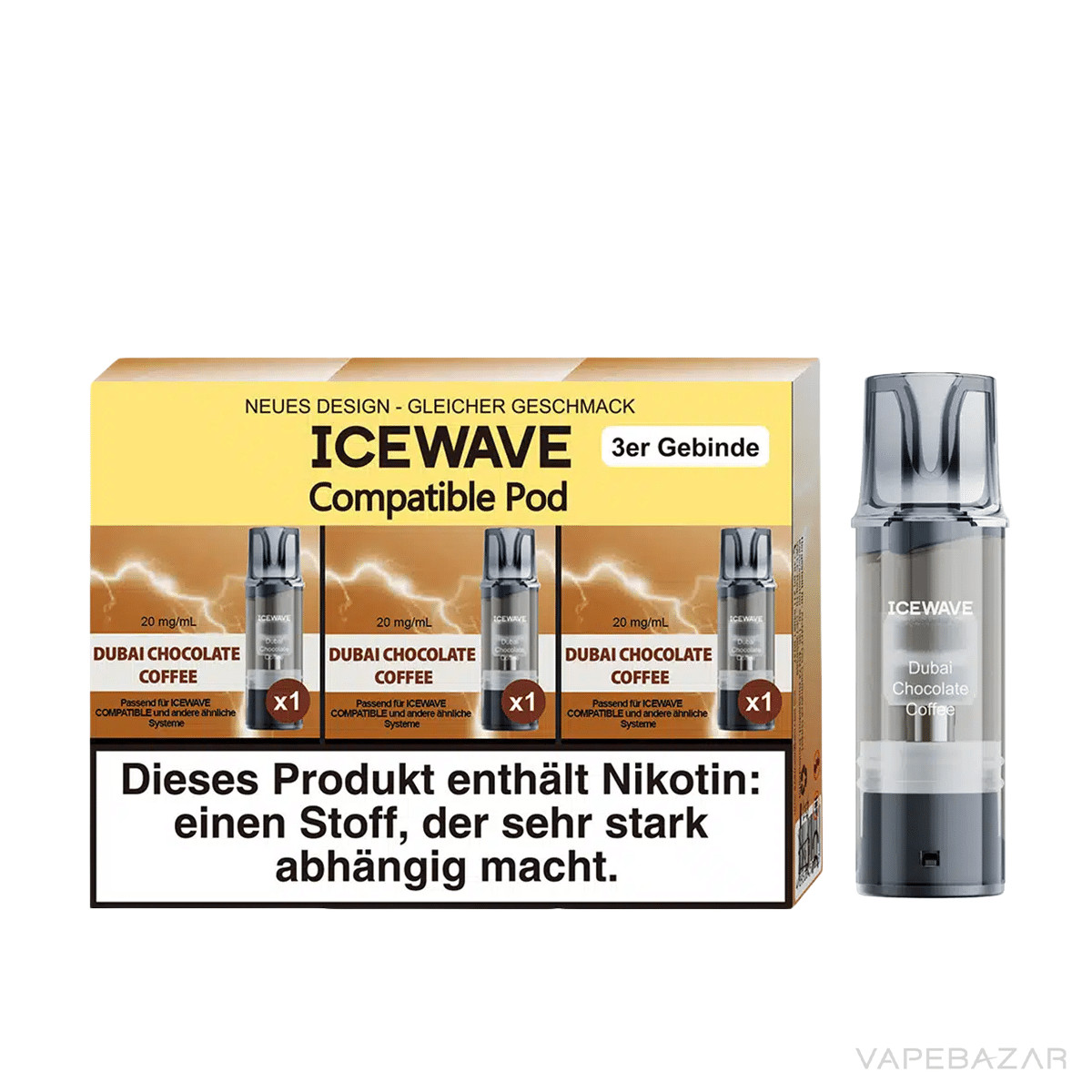 Icewave Pod Dubai Chocolate Coffee 3 | Vapebazar Icewave Pod - Lemon Lime - 3Er Pack