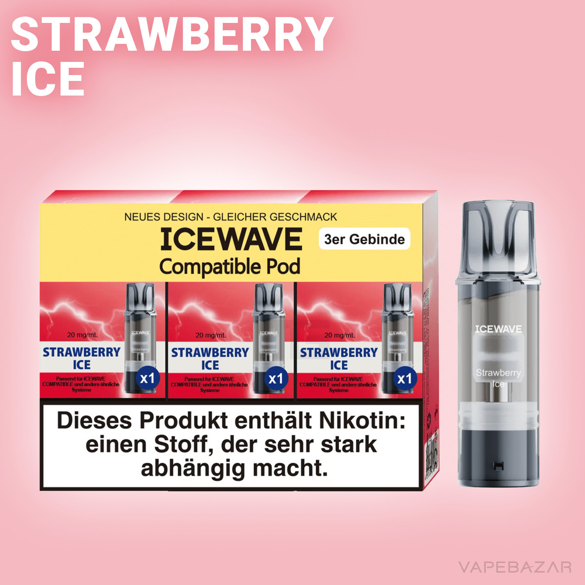 Icewave Pod Strawberry Ice 2 | Vapebazar Icewave Pod - Lemon Lime - 3Er Pack