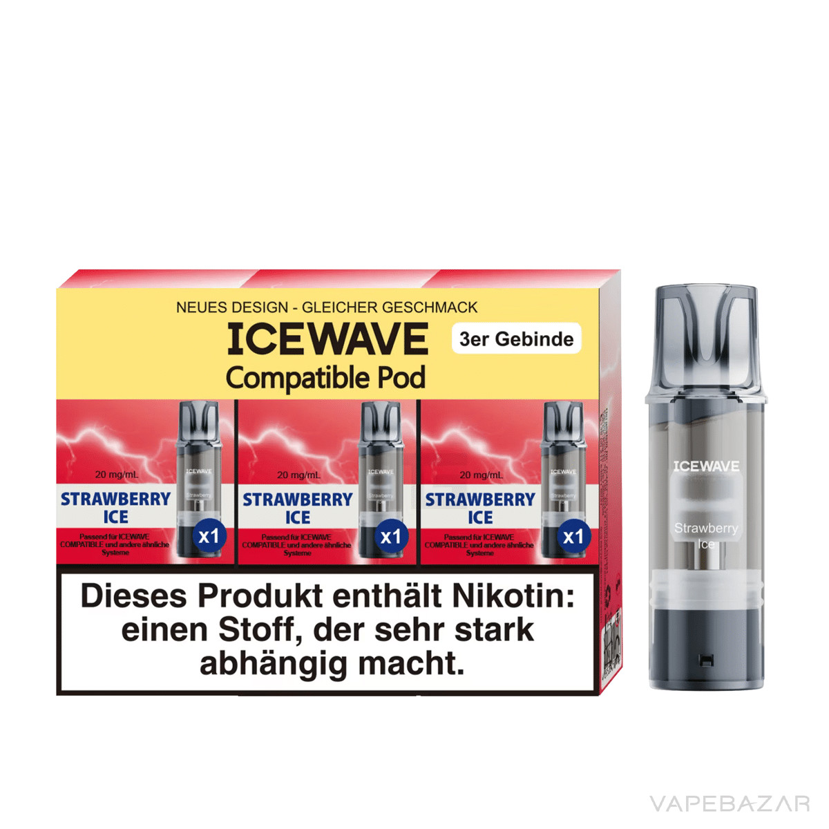 Icewave Pod Strawberry Ice 3 | Vapebazar Icewave Pod - Lemon Lime - 3Er Pack