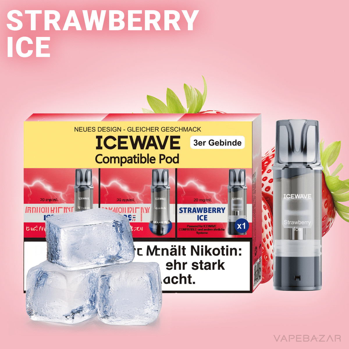 Icewave Pod Strawberry Ice | Vapebazar Icewave Pod - Strawberry Ice
