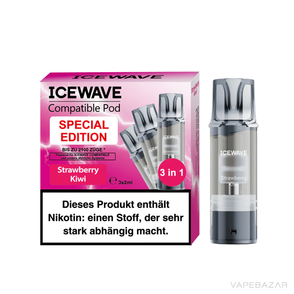 Icewave Pod Strawberry Kiwi 3 | Vapebazar Icewave Pod - Watermelon Ice - 3Er Pack