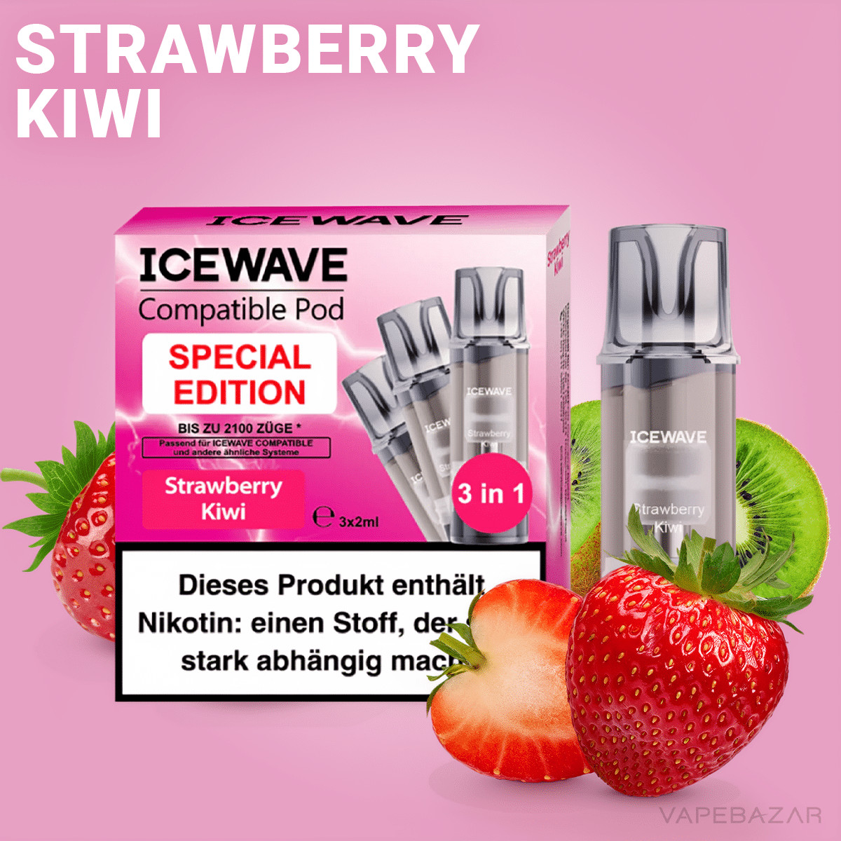 Icewave Pod Strawberry Kiwi | Vapebazar Icewave Pod - Strawberry Kiwi