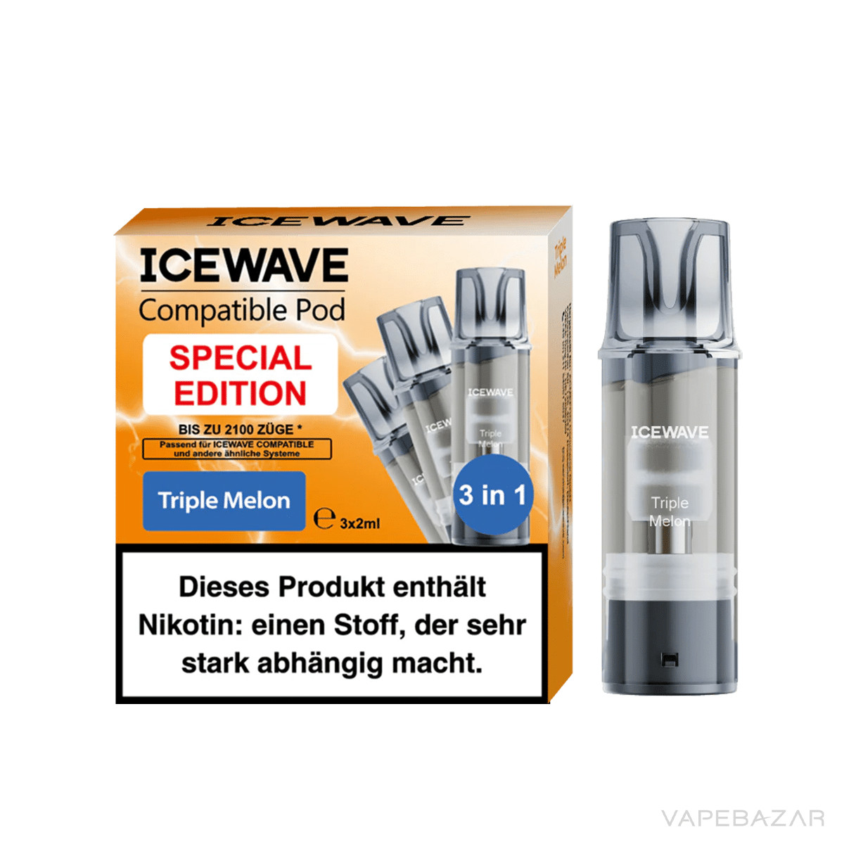 Icewave Pod Triple Melon 3 | Vapebazar Icewave Pod - Watermelon Ice - 3Er Pack