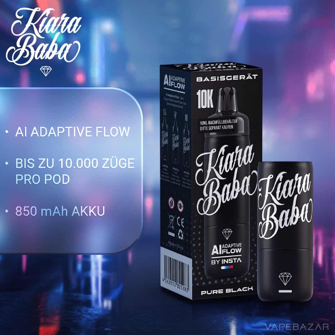 Kiara Baba bright pure black 2 | Vapebazar Kiara Baba Vape Akku - Pure Black