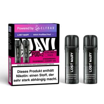 Elfbar Lost Mary WAVI - Prefilled Pod - Strawberry Raspberry Cherry Ice