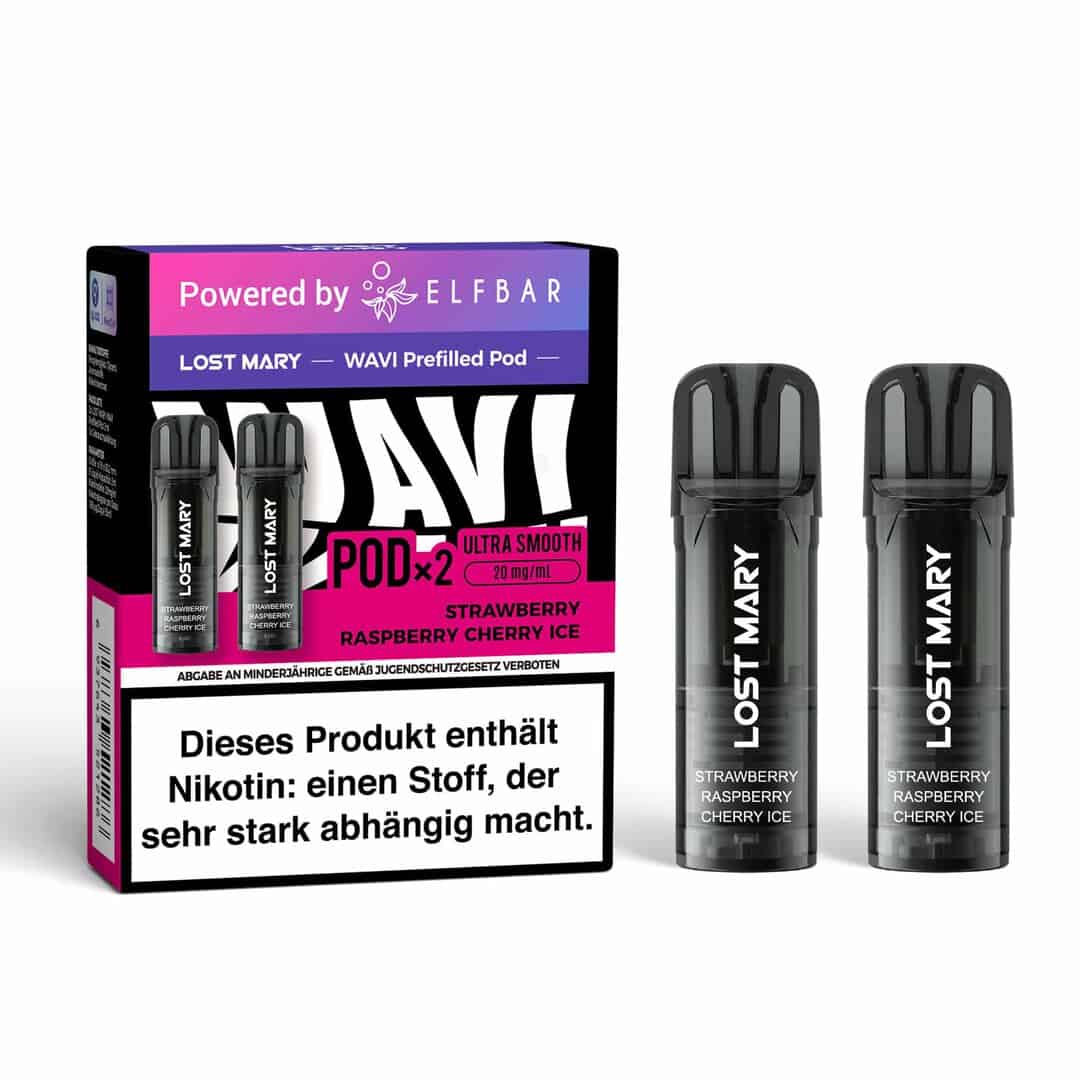 Strawberry Raspberry Cherry Ice | Vapebazar Elfbar Lost Mary Wavi - Prefilled Pod - Strawberry Raspberry Cherry Ice