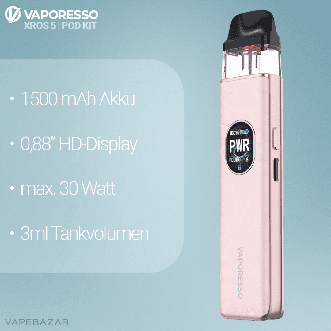 Vaporesso Xros 5 Pod Kit Pink 2 | Vapebazar Vaporesso Xros 5 - Opal Pink