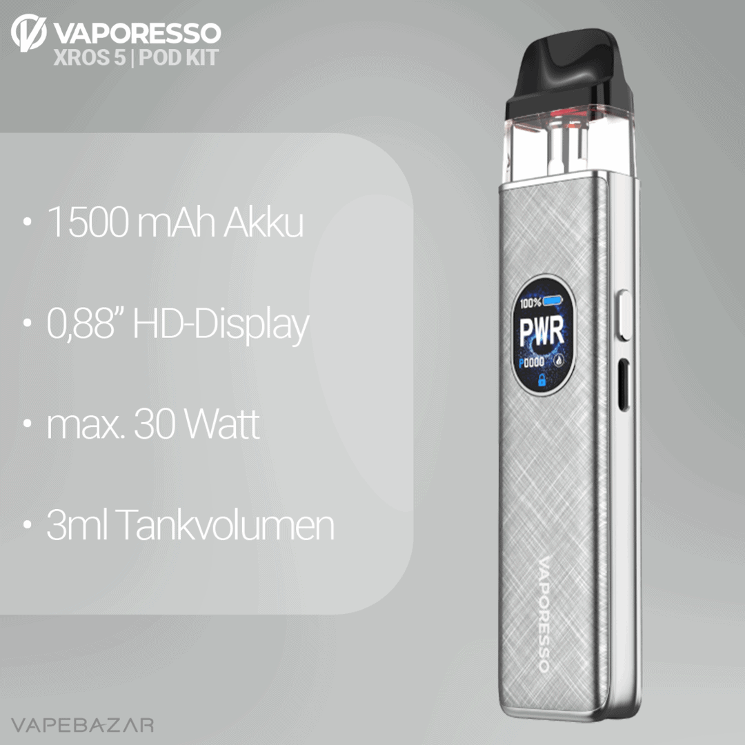 Vaporesso Xros 5 Pod Kit Silk Grey 2 | Vapebazar Vaporesso Xros 5 - Violet Silk