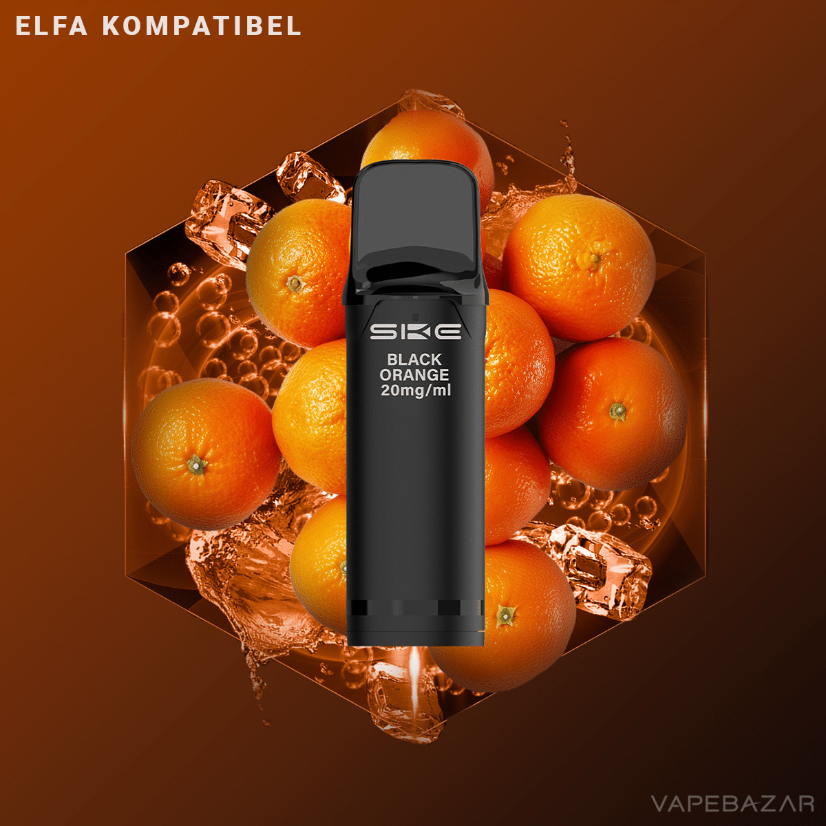 SKE CRYSTAL Pro 800 Black Orange | Vapebazar Ske Crystal 800 Pro - Black Orange