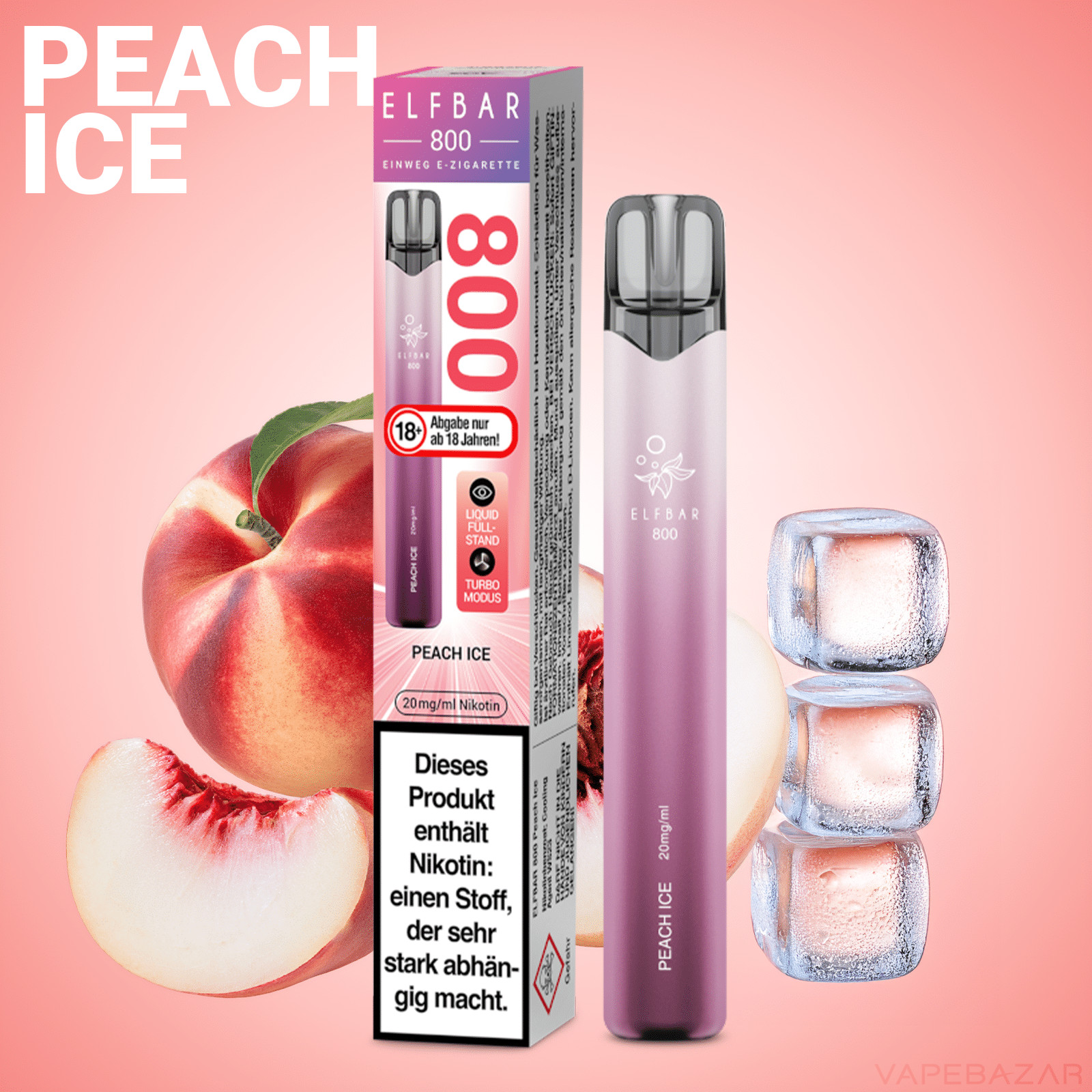 Elfbar 800 Peach Ice | Vapebazar Elf Bar 800 Peach Ice