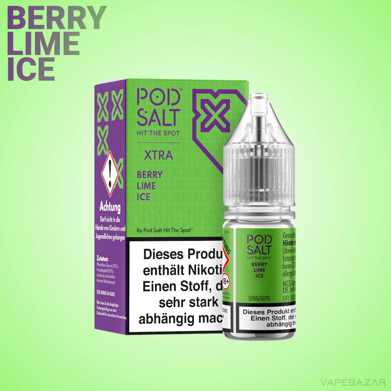 Pod Salt X Berry Lime Ice 2 | Vapebazar Pod Salt X Nikotinsalz Liquid - Berry Lime Ice