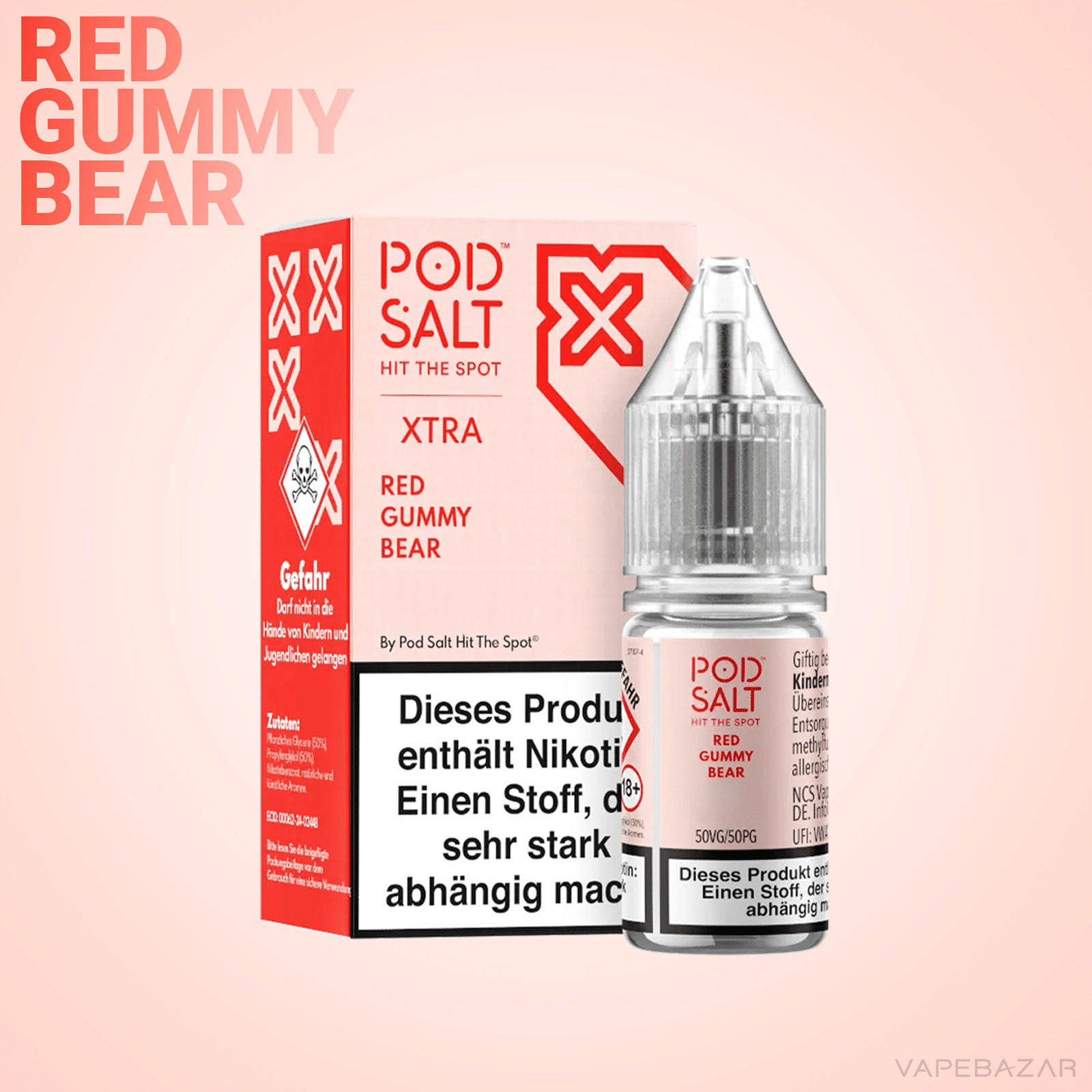 Pod Salt X Red Gummy Bear2 | Vapebazar Pod Salt X Nikotinsalz Liquid - Red Gummy Bear