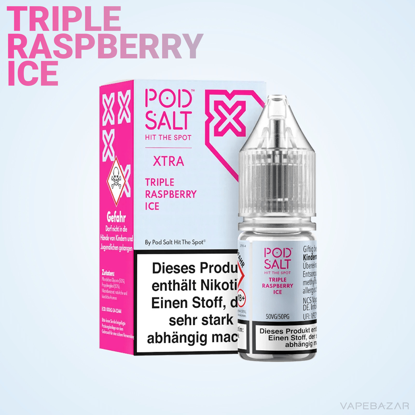 Pod Salt X Triple Raspberry Ice 2 | Vapebazar Pod Salt X Nikotinsalz Liquid - Triple Raspberry Ice