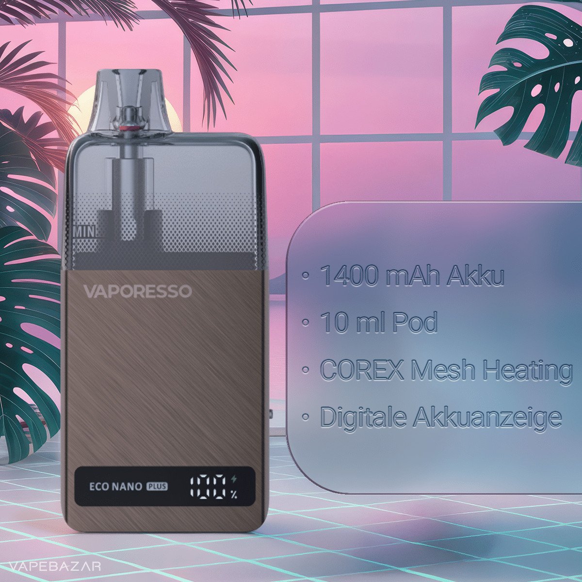 Vaporesso Eco Nano Plus Mocha Brown 3 | Vapebazar Vaporesso Eco Nano Plus - Midnight Black