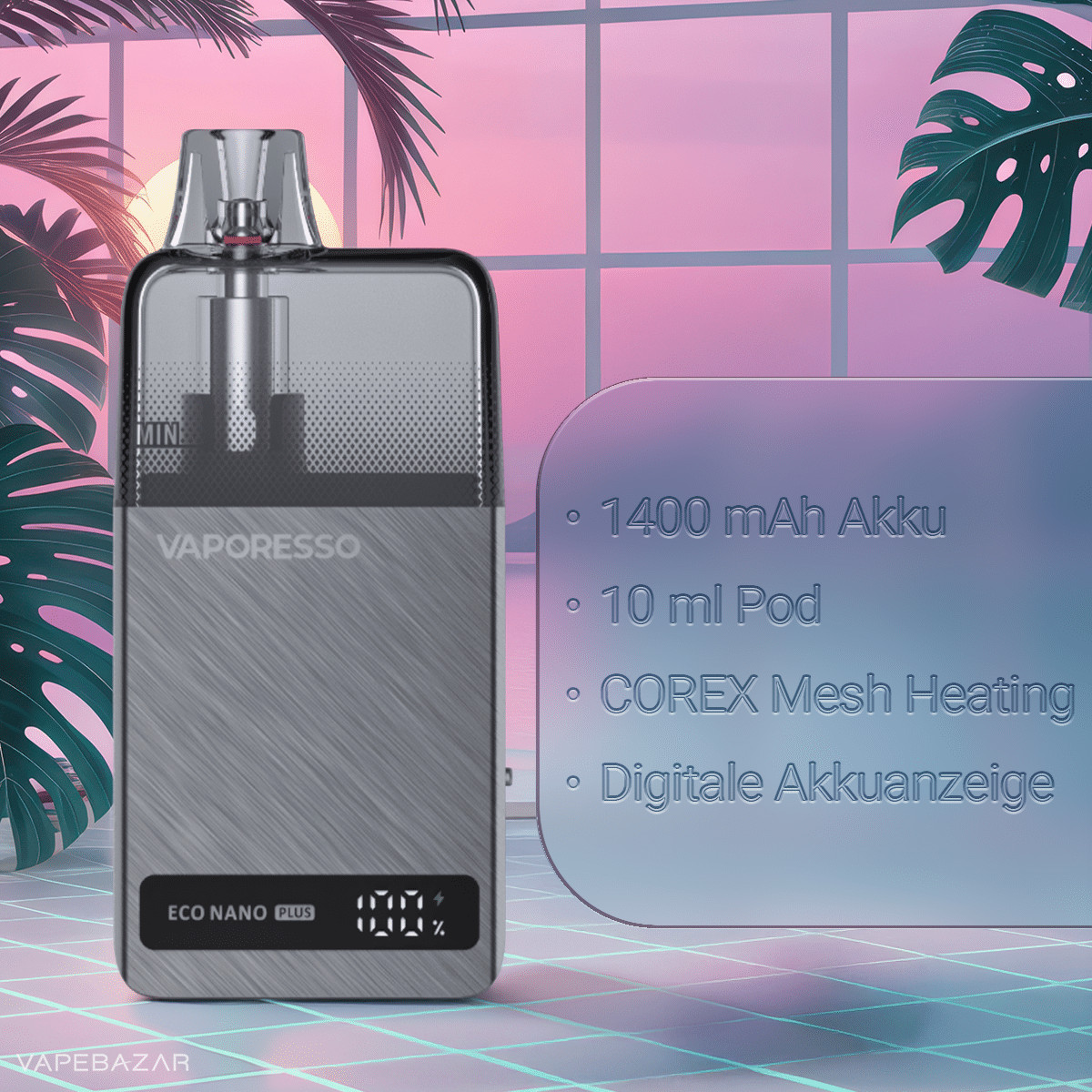 Vaporesso Eco Nano Plus Space Silver 3 | Vapebazar Vaporesso Eco Nano Plus - Midnight Black
