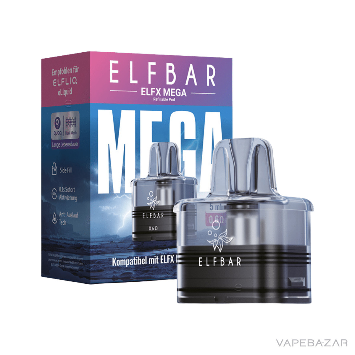 Elfbar ELFX Mega 5ml Pods | Vapebazar Elfbar Elfx Mega 5Ml Pods