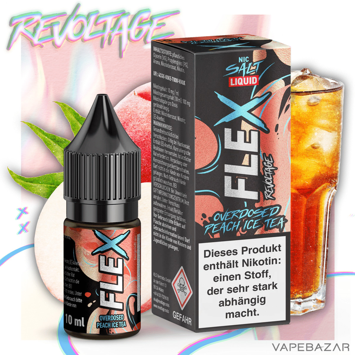 Revoltage Flex Overdosed Peach Ice Tea | Vapebazar Revoltage Flex Overdosed Peach Ice Tea