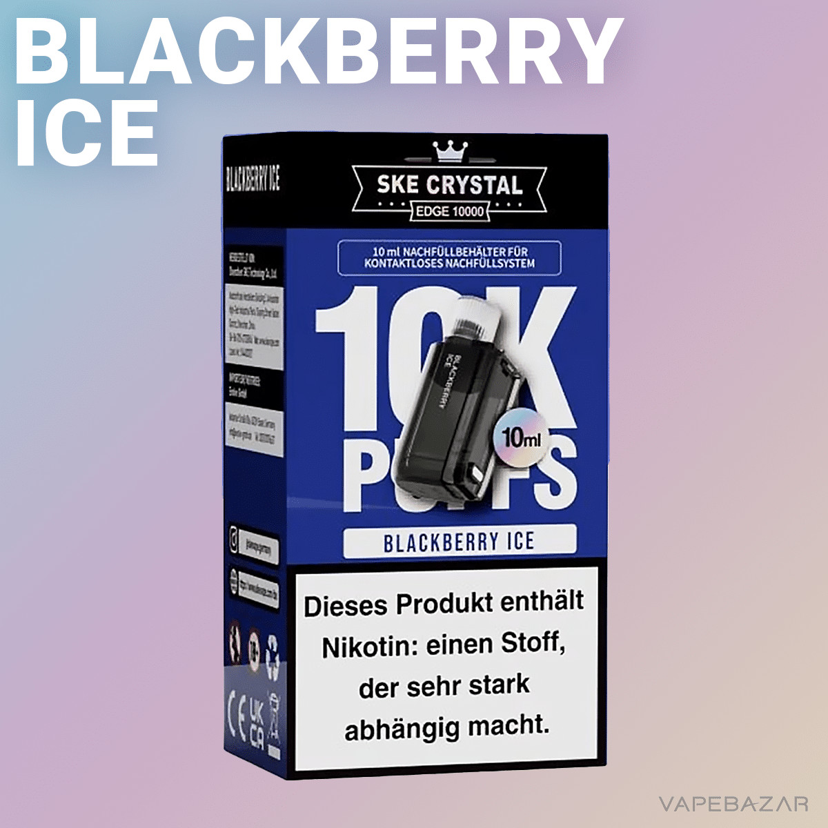 SKE Crystal Edge 10k Blackberry Ice 2 | Vapebazar Ske Crystal Edge 10K - Blackberry Ice – Bild 2